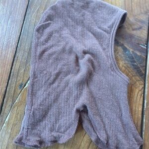 Siskin Merino Wool Brown Ribbed Balaclava size 3-6Y
